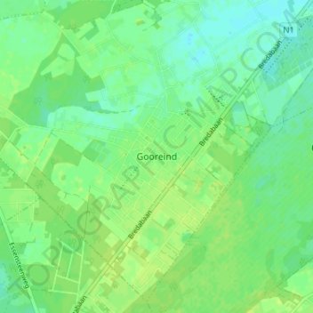 Carte topographique Gooreind, altitude, relief