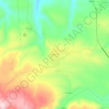 Carte topographique Tepeören, altitude, relief