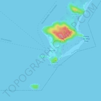 Carte topographique Encantadas, altitude, relief