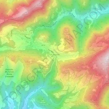 Carte topographique San Giovanni, altitude, relief