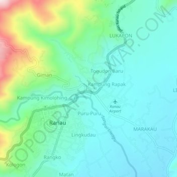 Carte topographique TAKURIK, altitude, relief