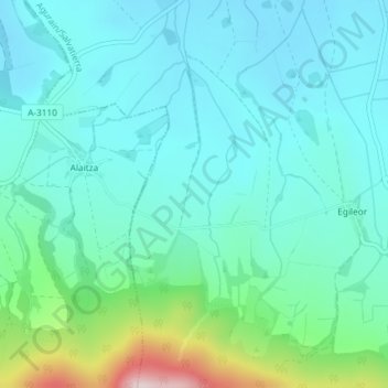 Carte topographique Fuente Oneri, altitude, relief