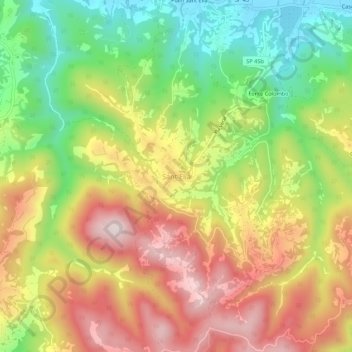 Carte topographique Sant'Elia, altitude, relief