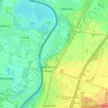 Carte topographique Nattenhoven, altitude, relief