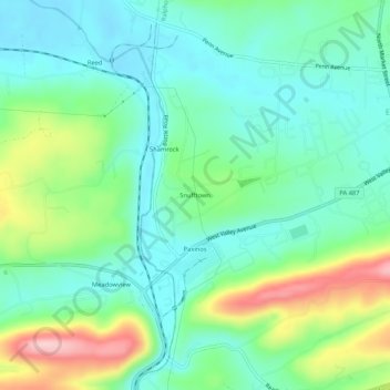 Carte topographique Snufftown, altitude, relief