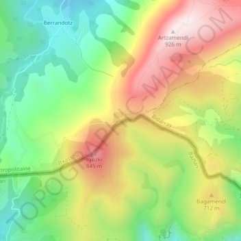 Carte topographique Mehatseko Lepoa, altitude, relief