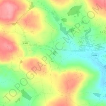 Carte topographique Kinneigh Round Tower, altitude, relief