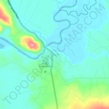 Carte topographique Busco, altitude, relief