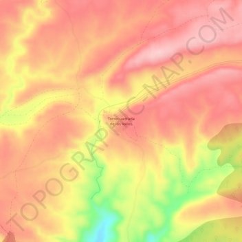 Carte topographique Torrecuadrada de los Valles, altitude, relief