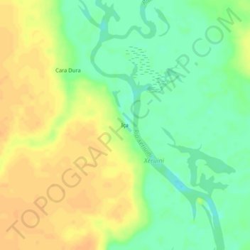 Carte topographique Iça, altitude, relief