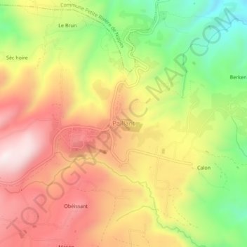 Carte topographique Paillant, altitude, relief