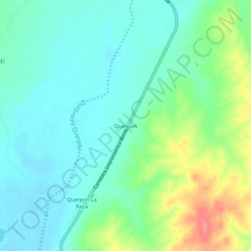 Carte topographique Querpon, altitude, relief