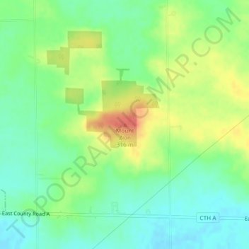 Carte topographique Mount Zion, altitude, relief