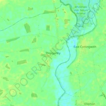 Carte topographique Thorganby, altitude, relief
