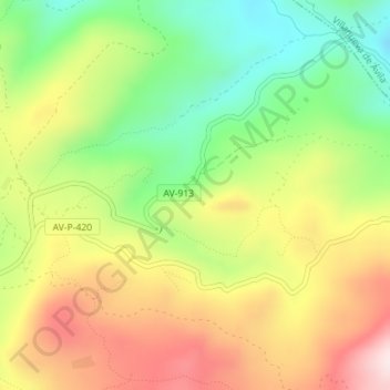Carte topographique Ramacastaña, altitude, relief