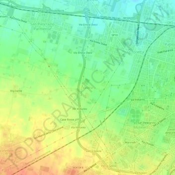 Carte topographique Valera, altitude, relief