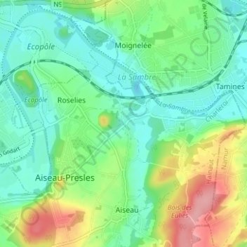 Carte topographique Ménonry, altitude, relief