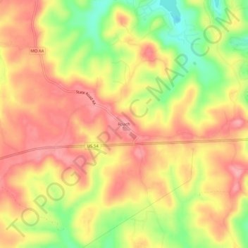 Carte topographique Roach, altitude, relief