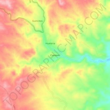 Carte topographique Canovas, altitude, relief