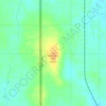 Carte topographique Teaspoon Hill, altitude, relief
