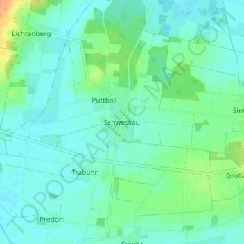 Carte topographique Schweskau, altitude, relief