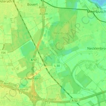 Carte topographique Broicherseite, altitude, relief