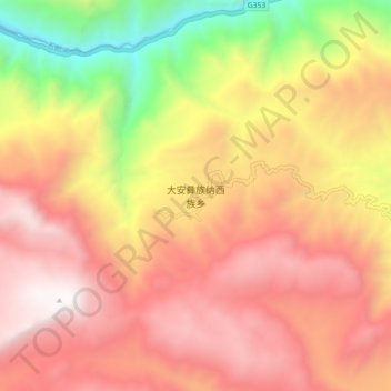 Carte topographique 大安彝族纳西族乡, altitude, relief