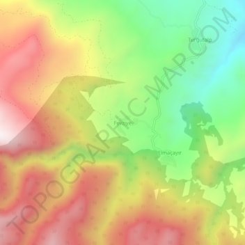 Carte topographique Fevziye, altitude, relief