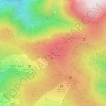 Carte topographique Plattenberg, altitude, relief