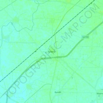 Carte topographique Israna, altitude, relief