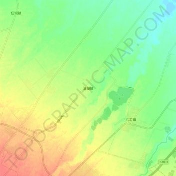 Carte topographique Bingchao, altitude, relief