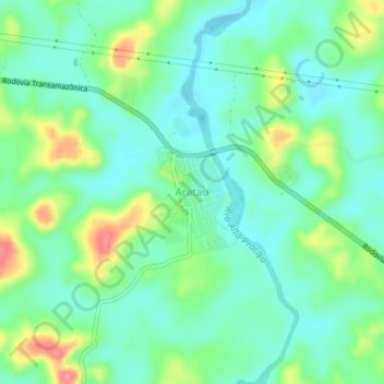 Carte topographique Aratau, altitude, relief