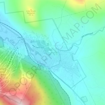 Carte topographique Bretton Woods, altitude, relief
