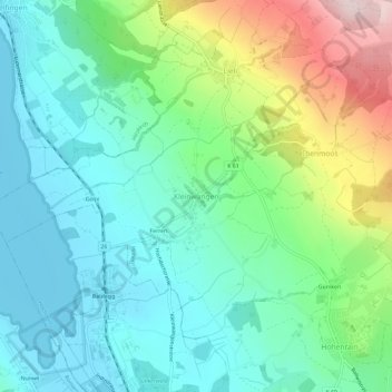 Carte topographique Kleinwangen, altitude, relief