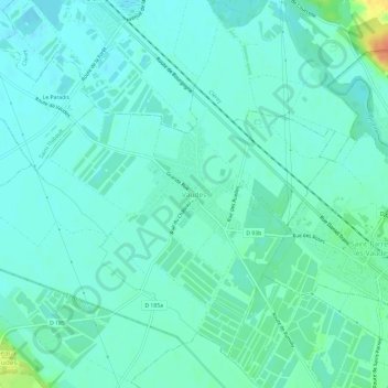 Carte topographique Vaudes, altitude, relief