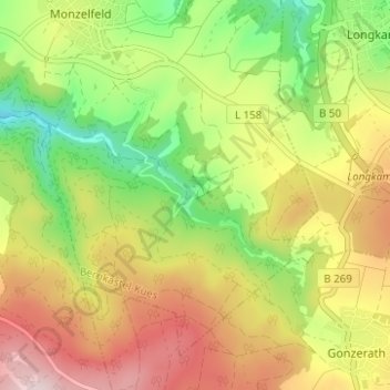 Carte topographique Annenberg, altitude, relief