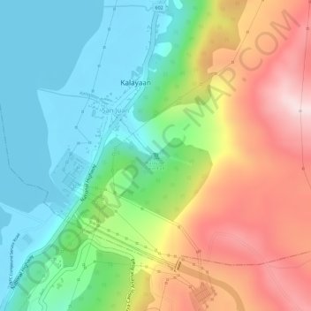 Carte topographique Kalayaan Twin Falls, altitude, relief
