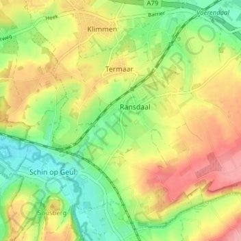 Carte topographique Lubosch, altitude, relief