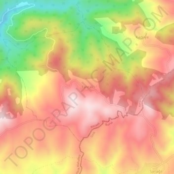 Carte topographique Tahtalı, altitude, relief