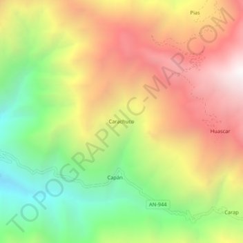 Carte topographique Carachuco, altitude, relief