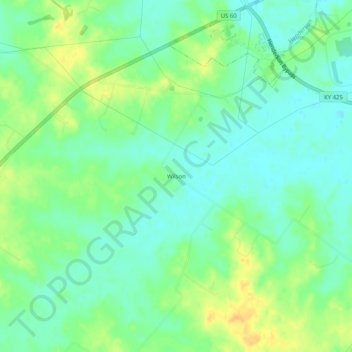 Carte topographique Wilson, altitude, relief