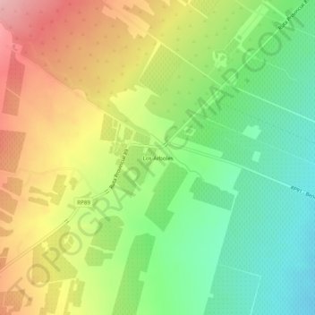Carte topographique Los Árboles, altitude, relief