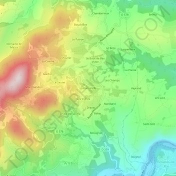 Carte topographique La Romanelle, altitude, relief