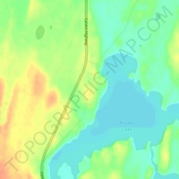 Carte topographique Potato Lake, altitude, relief