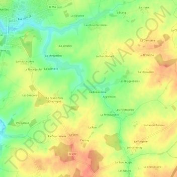 Carte topographique Cosne, altitude, relief