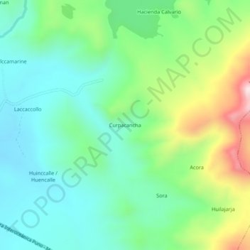 Carte topographique Curpacancha, altitude, relief