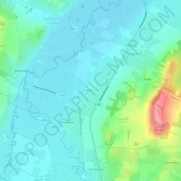 Carte topographique Le Bourg, altitude, relief