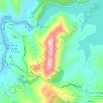 Carte topographique Morro do Capuava, altitude, relief