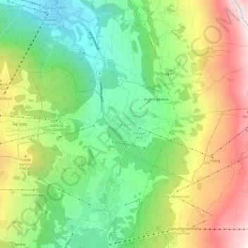 Carte topographique Parpan, altitude, relief