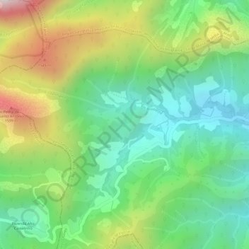 Carte topographique Alto do Redentor, altitude, relief